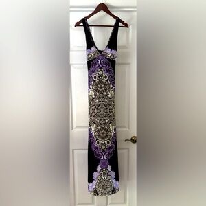 Alyn Paige Black and Purple Maxi Dress